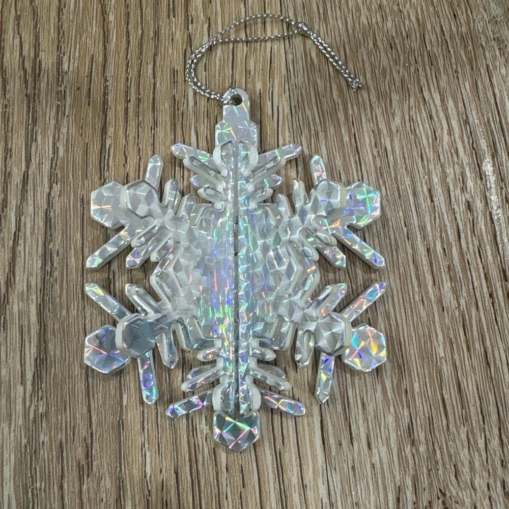 Vintage Barbie Snowflake Ornament 1989 Iridescent Plastic Christmas